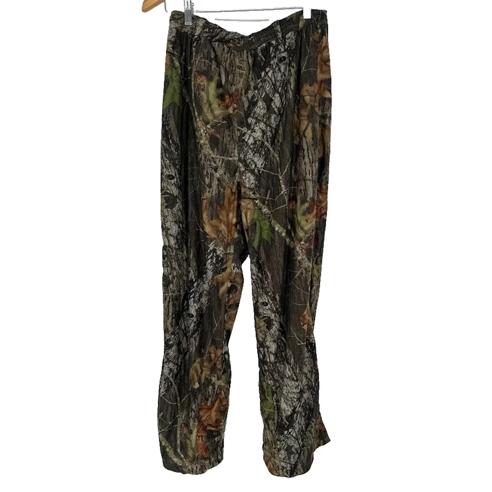 Gamehide Hush Hide Mens XL Camo Hunting Elastic Waist Pants Zip Snap Cuff